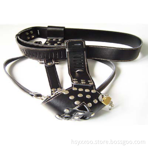 Wholesale Adjustable Leather Fetish Harness Female Chastity Belt Pants Device Fetish Chastity Belt Sex Products